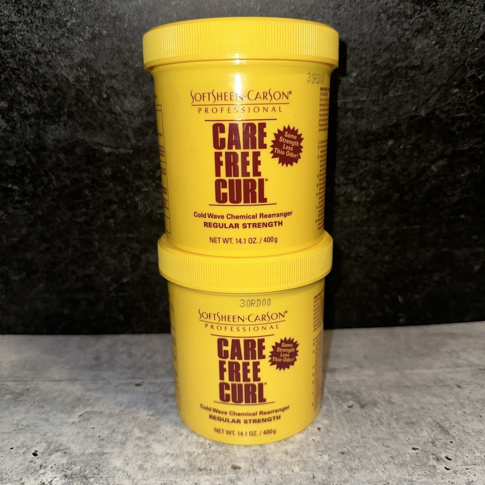 2 Lot SoftSheen Carson Care Free Curl Cold Wave Chemical Regular Strength 14.1oz